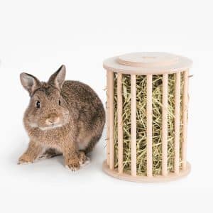 Rabbit hay feeder barrel