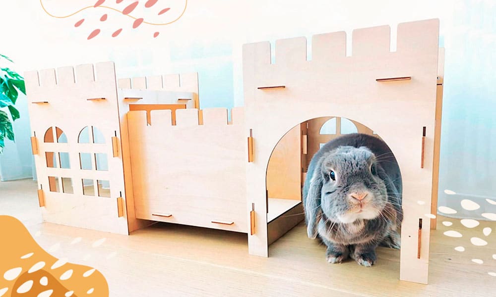 wooden rabbit-castle