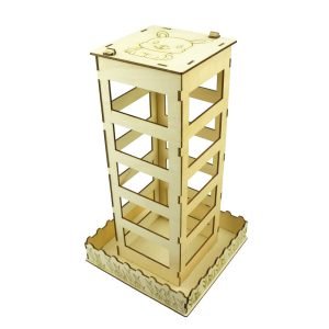 Wooden Rabbit Hay Feeder Tower, Clean Hay All Day