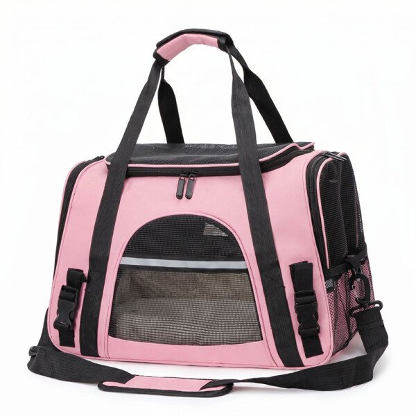rabbit carrier pink with cushion