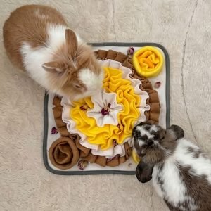 Bunny rabbit toys forage mat