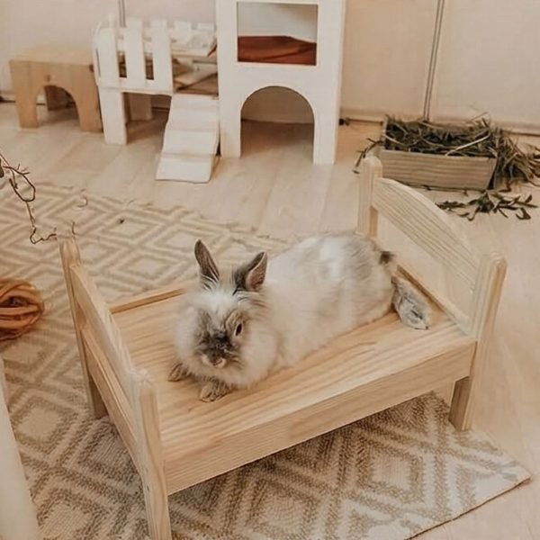 bunny bed in wood