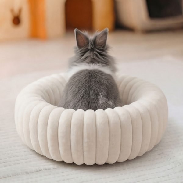 rabbit bed beige cosy
