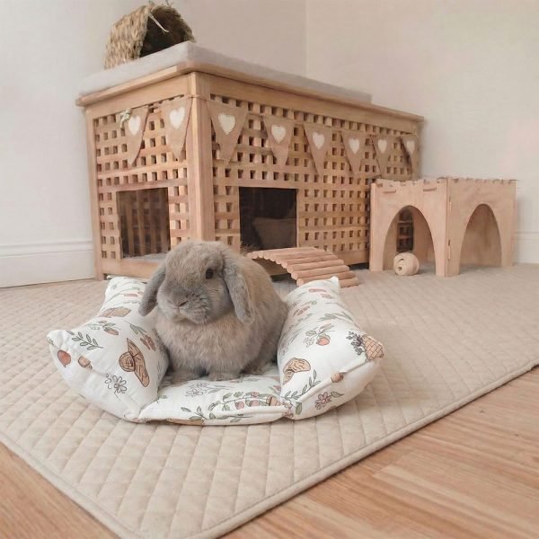 rabbit bed cosy white