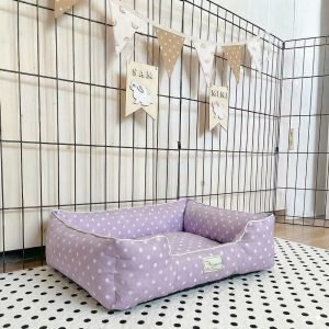 rabbit bed purple dots