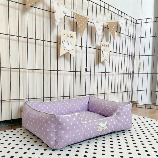 rabbit bed purple dots
