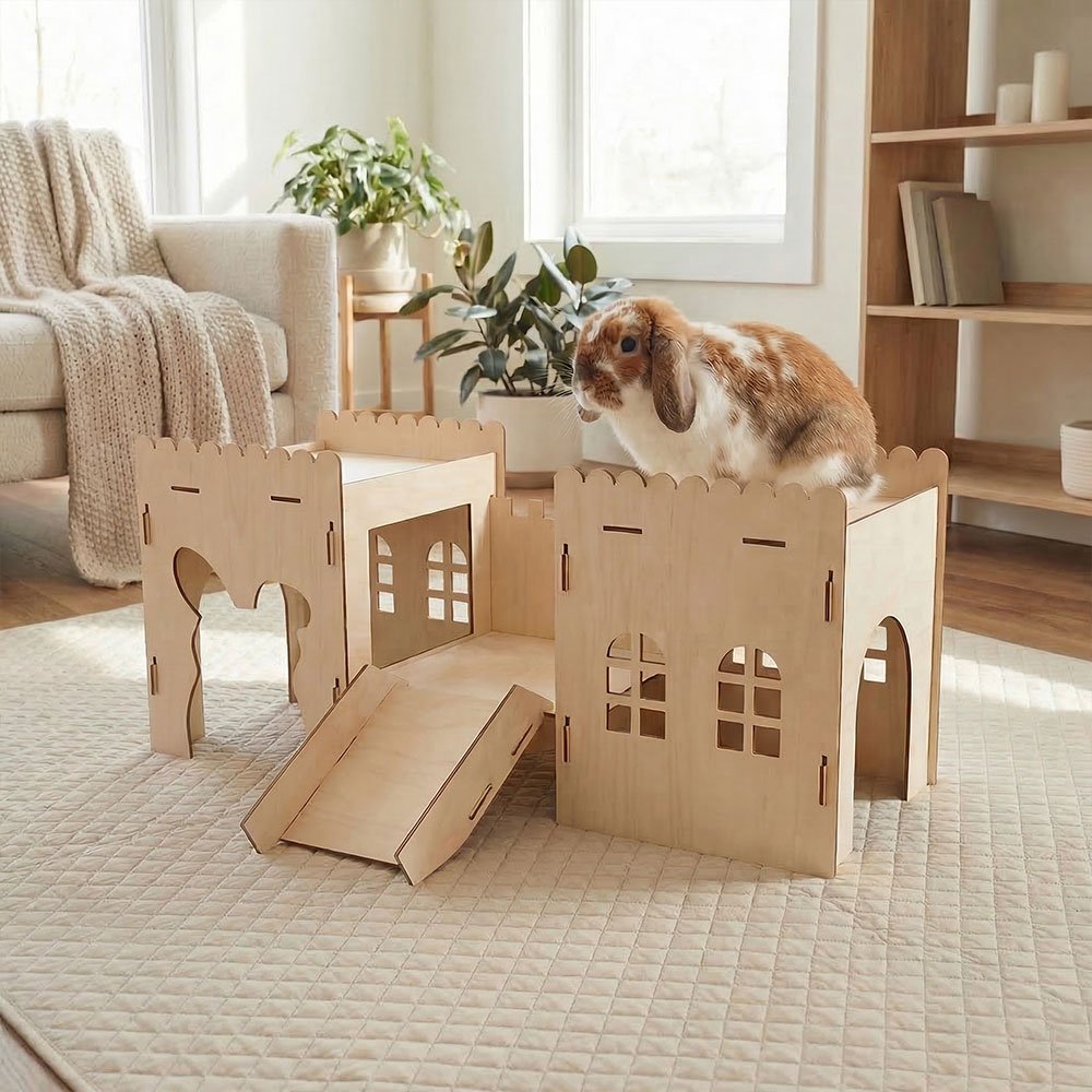 rabbit castle wooden house