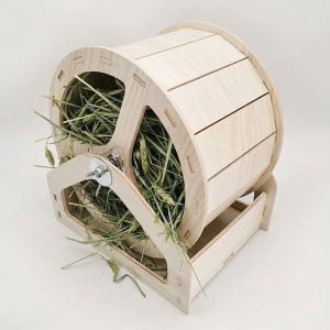 rabbit hay wheel rack for bunnies
