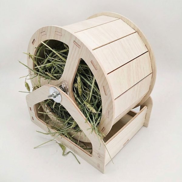 rabbit hay wheel rack for bunnies