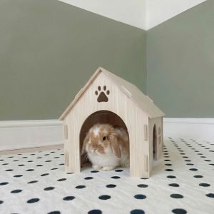 rabbit hideout in wood