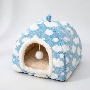 rabbit house blue with cloud