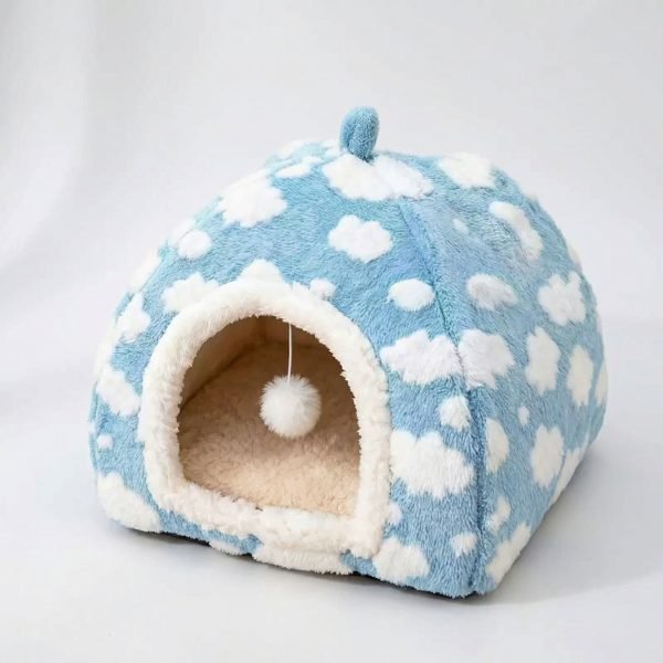 rabbit house blue with cloud