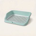rabbit litter box blue with grid