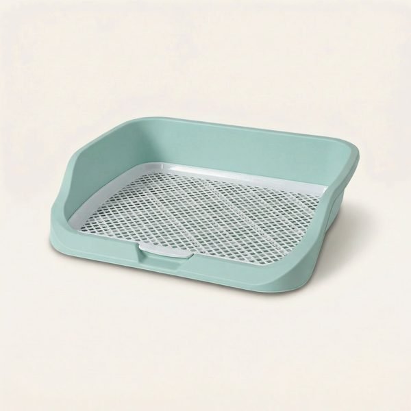 rabbit litter box blue with grid