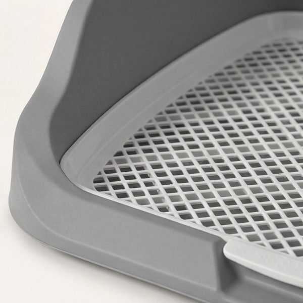 rabbit litter box grey with grid