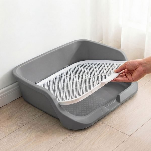 rabbit litter box with grid