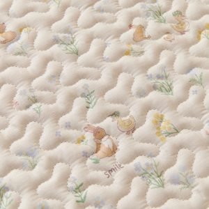 rabbit mat beige with bunnies print