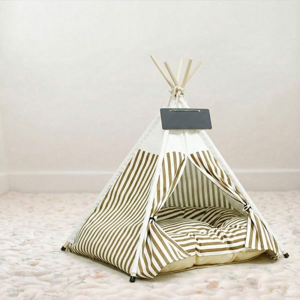white and brown rabbit house tent