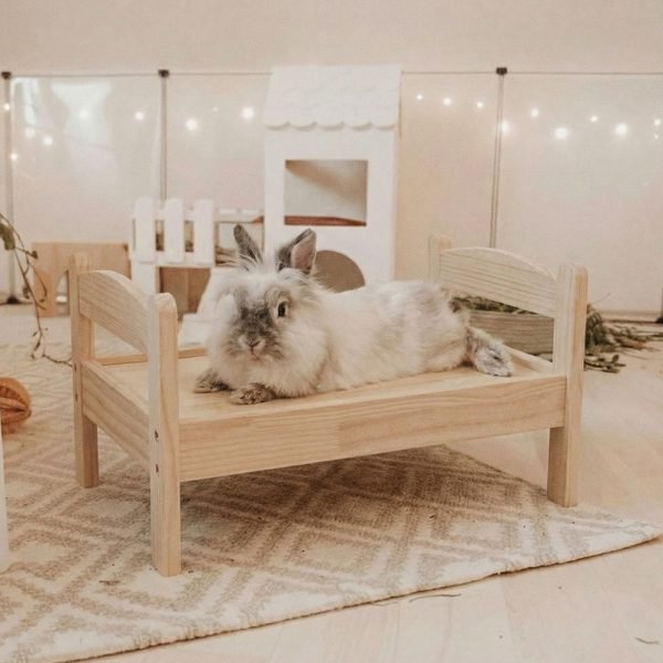 wooden rabbit bed