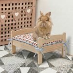 wooden rabbit bed with cushion