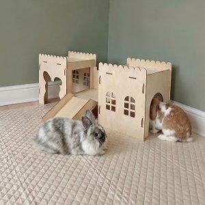 wooden rabbit castle