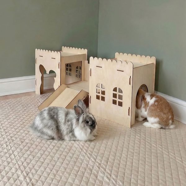 wooden rabbit castle