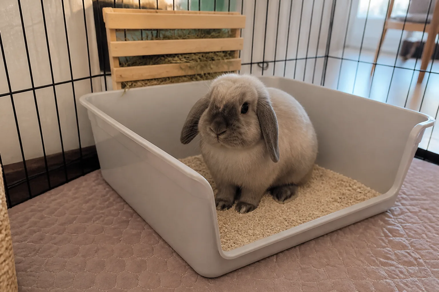 rabbit litter box setup