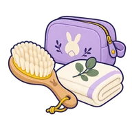 Rabbit grooming and care supplies pictogram