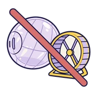 Exercise ball and wheel warning pictogram
