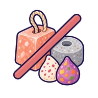 Salt block and sugary treats warning pictogram