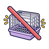 Tiny cage and wire floor warning pictogram