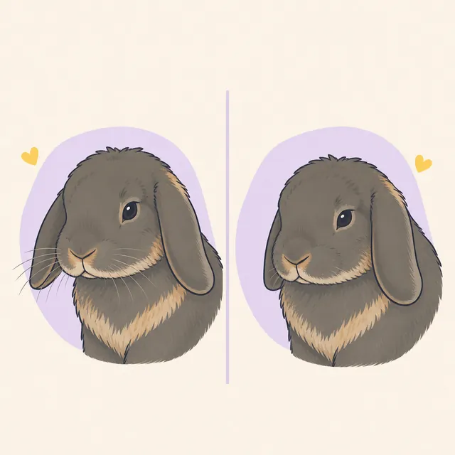 Illustrated comparison of curious forward whiskers and tense whiskers drawn closer to the cheeks.